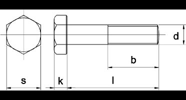 Bout 8.8 M10x200mm DIN931 - Verzinkt - zonder Moer - 50 Stuks