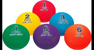 Poly PG Opblaasballen Set Genummerd, Set 6 Stuks, Buitenspeelballen