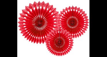 Partydeco - Honeycomb set rood (3stuks)