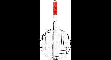 Elite BBQ/barbecue rooster - klem grill - metaal/hout - 31x58x3 cm - vlees/vis/groente - braadrooster - rond