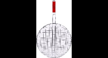 Elite BBQ/barbecue rooster - klem grill - metaal/hout - 40 x 66 x 1 cm - vlees/vis/groente - braadrooster - rond