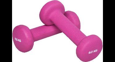 Gorilla Sports Dumbellset - Halterset - Aerobics - Vinyl - 1 kg (2 x 0,5 kg)