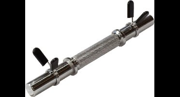 Gorilla Sports Dumbellstang 35 cm - 30 mm - Belastbaar tot 100 kg - Halter - Incl. veersluitingen - zilver