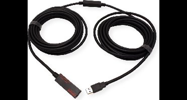 ROLINE USB 3.2 Gen 1 Actieve Repeater kabel, zwart, 10 m