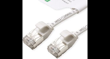 ROLINE GREEN F/UTP DataCenter Patchkabel Cat.6A (Class EA), LSOH, extra dun, wit, 5 m