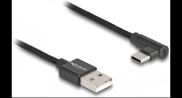 Delock USB 2.0 Cable Type-A male to USB Type-C™ male angled 1 m black