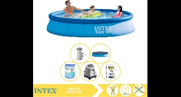 Intex Easy Set Zwembad - Opblaaszwembad - 366x76 cm - Inclusief Afdekzeil, Filter, Zoutsysteem en Zout