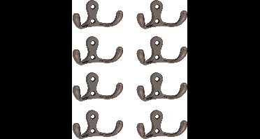 Kapstokhaak CASPER antiek messing - 8 stuks - antiek messing - wandkapstok - jashaak - kledinghaak - klein