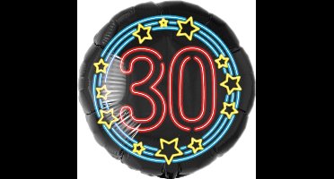 Folieballon - 30 jaar - Neon - 43cm - Zonder vulling