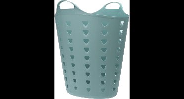 Excellent Houseware Flexibele wasmand - groen - 60 liter - kunststof - 47 x 50 cm