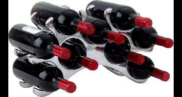 Svenska Living Wijnrek - 9 flessen - chrome - metaal - 42 x 25 cm - Modern/stijlvol/Art-deco