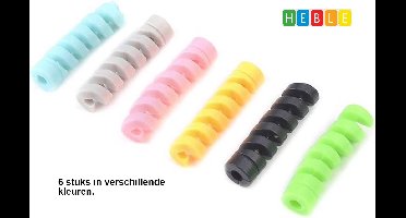 *** Kabel beschermer - Cable protector - Geschikt voor iPhone, Samsung kabels - Spiraal 6 stuks - Flexibel - Meerdere kleuren kabelbeschermers - van Heble® ***