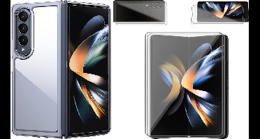 Hoesje geschikt voor Samsung Galaxy Z Fold 4 - 2x Screen Protector FlexGuard - Back Cover Case NaturalGuard Transparant & Screenprotector