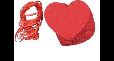 New Age Devi - 5 x Valentijn Rode Harten Liefde Guirlande - Slinger Vilt - Banner Rood Satijn Lint Vlag Huwelijk - Geboorte - Feest - Verjaardag - Jubileum - Bruiloft - Babyshower - Wedding - Birthday Party - Veranda - Decoratie - Kerst