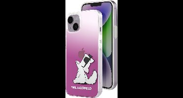 Karl Lagerfeld, Hoesje Geschikt voor Apple iPhone 14 Plus Verhoogde randen, Roze