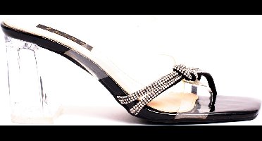 Zerba - Dames Sandalen - Muiltjes - Maat 41 – Zwart Leer – Acerno