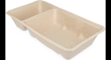 Snackbakje A23 Bagasse PFAS-vrij A7+ saus - 500 stuks