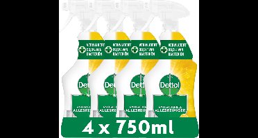 Dettol Antibacteriële Allesreiniger Spray - Sprankelende Citroen - 4 stuks - Voordeelverpakking