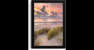 PosterMonkey - Fotolijst - Poster strand - Strand - Zee - Duin - Zonsondergang - Poster in lijst - Wanddecoratie - Poster - 20x30 cm - Kader - Foto in lijst - Posters - Muurdecoratie