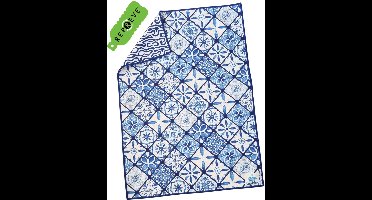 SooBluu duurzame keukendoek, handenhanddoek, theedoek. Gerecycled plastic. 50x70 cm - BLUE-TILES