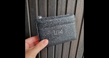 Portemonnee dames - portefeuille dames - portemonnee dames klein - zwart - met rits - creditcardhouder - mapje voor pasjes - bankpashouder - mannen en vrouwen