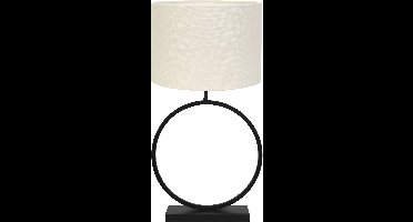 Light & Living Tafellamp Liva/Livigno - Zwart/Eiwit - Ø40x78,5cm - Tafellamp met kap