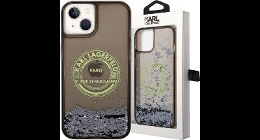 Karl - Lagerfeld - KLHCP14SLCRSGRK iPhone - 14 - 6.1 - zwart/zwart - hardcase - Liquid - Glitter - RSG