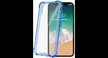 Celly Armor Siliconen hoesje - Geschikt voor Apple iPhone X/Xs - TPU Back Cover - Schok bestending - Transparant/Blauw