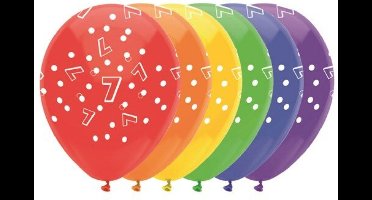 Ballonnen 7 jaar - 6 stuks - Lucht en Helium vulling