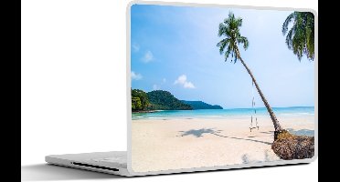 Laptop sticker - 10.1 inch - Strand - Palmbomen - Schommel - 25x18cm - Laptopstickers - Laptop skin - Cover