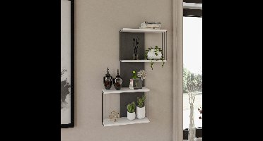 Asir - Wandplank - Wit - 65 x 19 x 96 cm