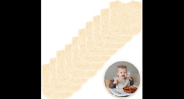 Funnies Slabbetjes 10-Pack Sandstone Beige - Set van 10 Zachte Slabbertjes - Grote Slabbers - Kwijldoekjes voor Baby’s en Kinderen - Absorberend, Zacht en Makkelijk Wasbaar - Perfect voor Voeden, Kwijlen en Bescherming van Kleding
