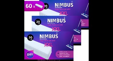 NIMBUS Magic Floorwipes Refill XXL (60x) - Droge Vloerdoekjes Navulling 46×27 cm – Geschikt voor Swiffer – Vangt Stof, Haar & Vuil – Voordeelverpakking
