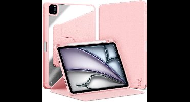 Hoes geschikt voor iPad Air 11 2024 / iPad Air 10.9 2022-2020 / iPad Pro 11 2022-2018 - Book Case Premium Sleep Cover Kunstleer 360 Graden Draaibaar met Auto/Wake Functie en Pencilhouder - Roze