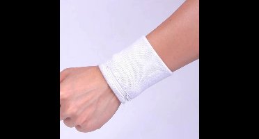 New Age Devi - Zweetbandjes - Polsbandje - Pols Zweetbandje - Met Rits - 8 x 8 CM - Wit - Perfect voor Sport en Fitness!