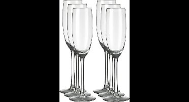Royal Leerdam Champagneglazen/flutes Plaza - 12x stuks - transparant - 190 ml - glas
