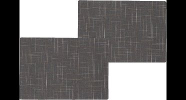 10x stuks stevige luxe Tafel placemats Liso grijs 30 x 43 cm - Met anti slip laag en Teflon coating toplaag