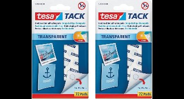 Tesa Tack plakrondjes/pads - 144x stuks - Zelfklevend/dubbelzijdig tape - Plakrondjes/pads voor o.a. foto's, tekeningen en kaarten
