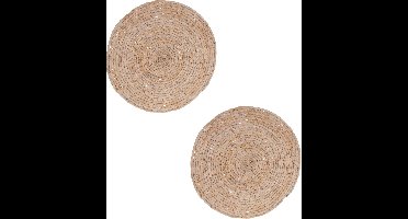 Excellent Houseware Placemats - 8x - rond - riet - gevlochten - rotan - 38 cm