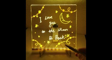 Bovista Led Notitiebord - Led Bord Tekst - Schrijfbord - Valentijn - Cadeautje Voor Haar- Bureau Decoratie - Kamer Decoratie - Aesthetic - 1 marker