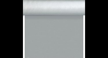 Kerst thema tafelloper/placemats zilver unikleur 40 x 480 cm - Kerstdiner tafeldecoratie versieringen
