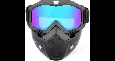 Bovista Airsoft Masker - Paintball - Mask - Tactical Helmet - Helm - Zwart - Blauw Vizier