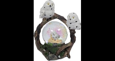 PIA Soft Toys Sneeuwuil waterbal - 45 mm - Snowglobe