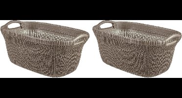 Curver Knit Wasmand - 40L - set van 2 - Harvest Brown