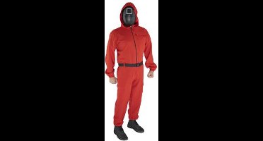 Overall rood met Koreaans game masker unisex 180cm