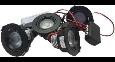 LED Set van 4 Inbouwspots - 4W - Zwart - 2700K - Dim - Ø62-ZM52 - Gratis Trafo