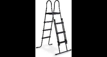 EXIT Zwembadtrap Framehoogte 108-122cm - Zwembadladder - Anti-Slip - Opklapbaar - Zwembad Accessoire - Zwart