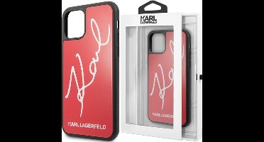 Karl - Lagerfeld - KLHCN65DLKSRE iPhone - 11 - Pro - Max - rood/rood - hardcase - Signature - Glitter
