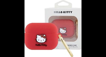 Hello - Kitty - Siliconen 3D Kitty Hoofdhoes voor AirPods Pro - Rood
