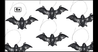 6x Vleermuizen zwart 15cm - Horror halloween scary dieren griezel thema feest